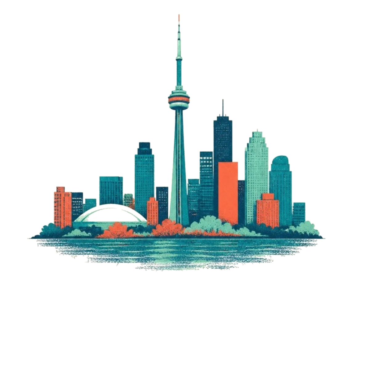 The Toronto skyline with the CN Tower